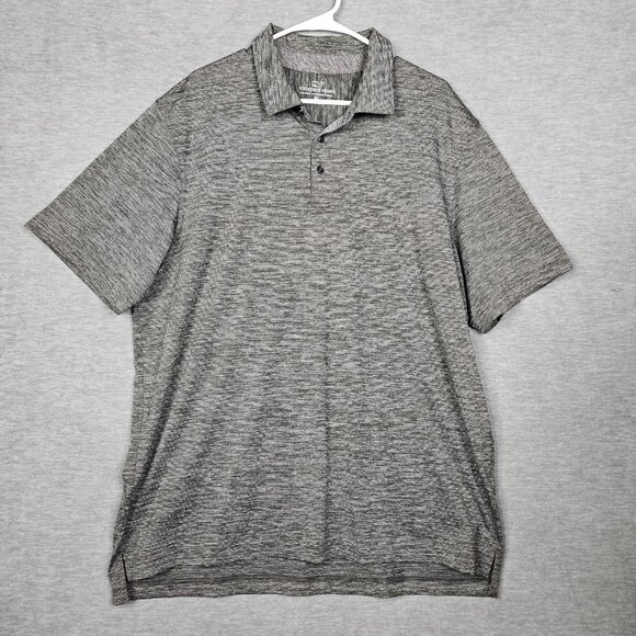 Vineyard Vines Gray Lightweight Stretch Short Sleeve 1/4 Button up Polo Sz XL - Picture 1 of 8